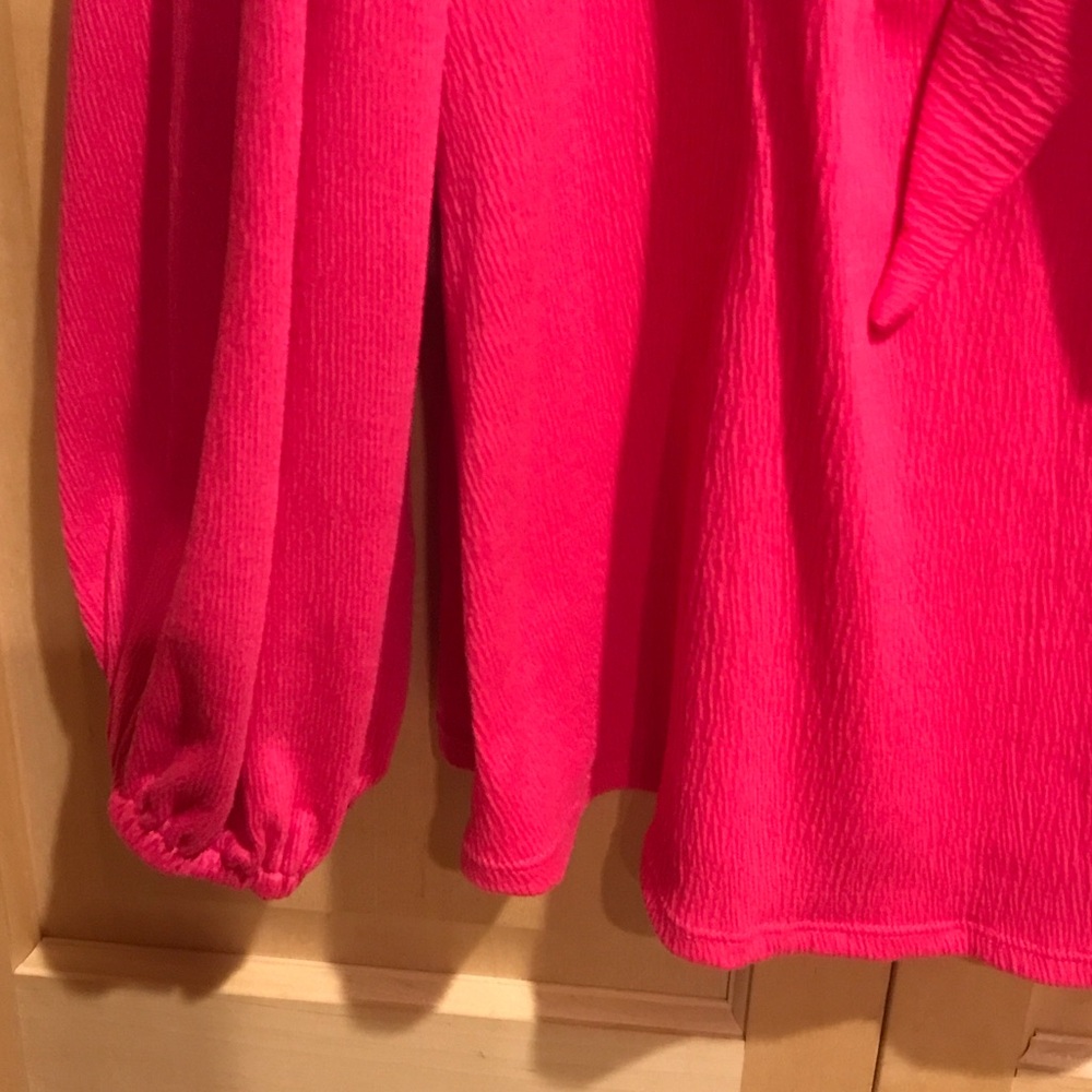 Ava & Viv Bold Red Tie-Front Blouse - Picture 4 of 6